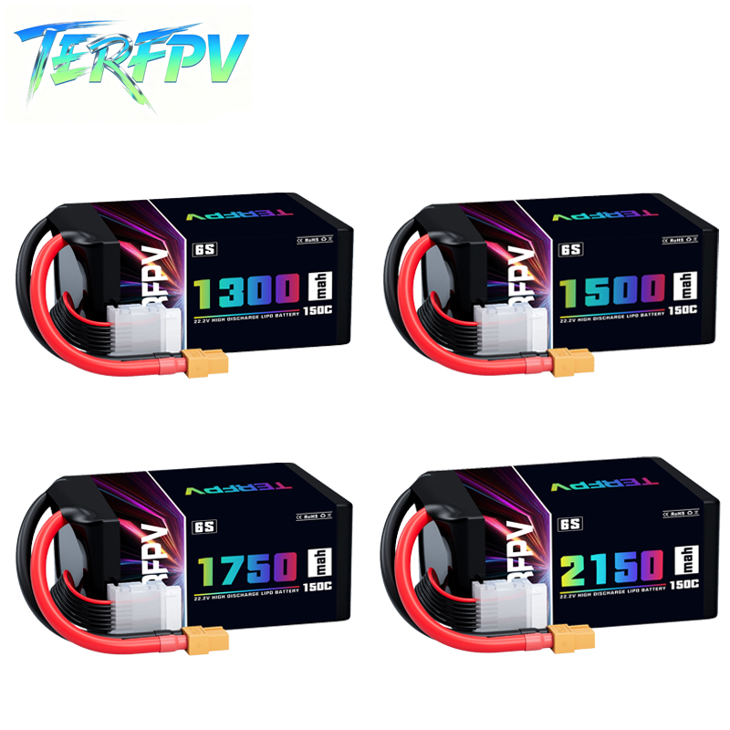 Lipo Battery 6S - TERFPV แบตเตอรี่ลิโป้ 6S 22.2V 1300/1500/1750./2150mAh 150C
