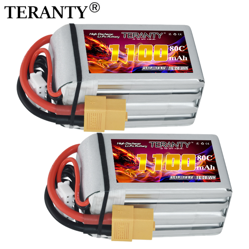 Lipo Battery 4S - TERANTY 4S 1100mAh 80C/160C แบตเตอรี่ลิโป้สำหรับเฮลิคอปเตอร์ RC