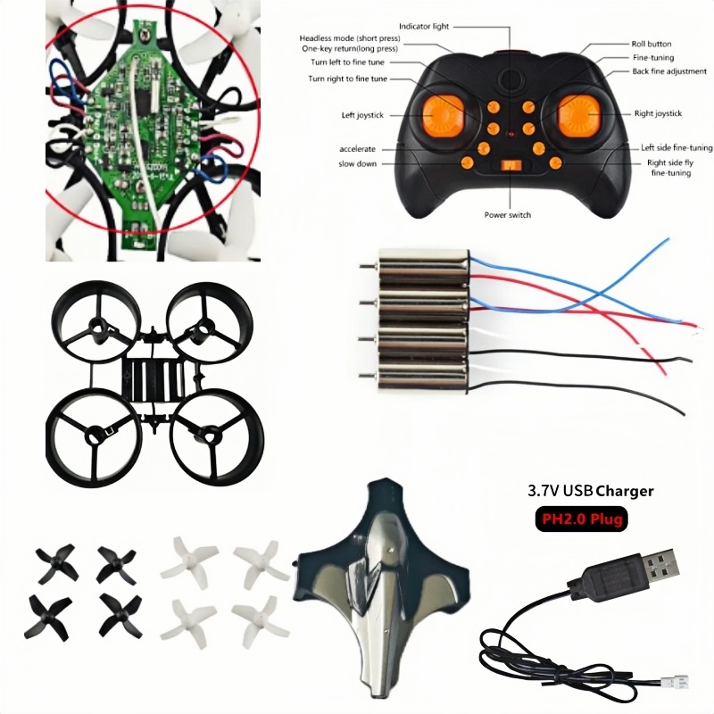 Brushed Drone Motor - ชุดโดรน DIY ครบชุด 2.4G 6Axis Gyro