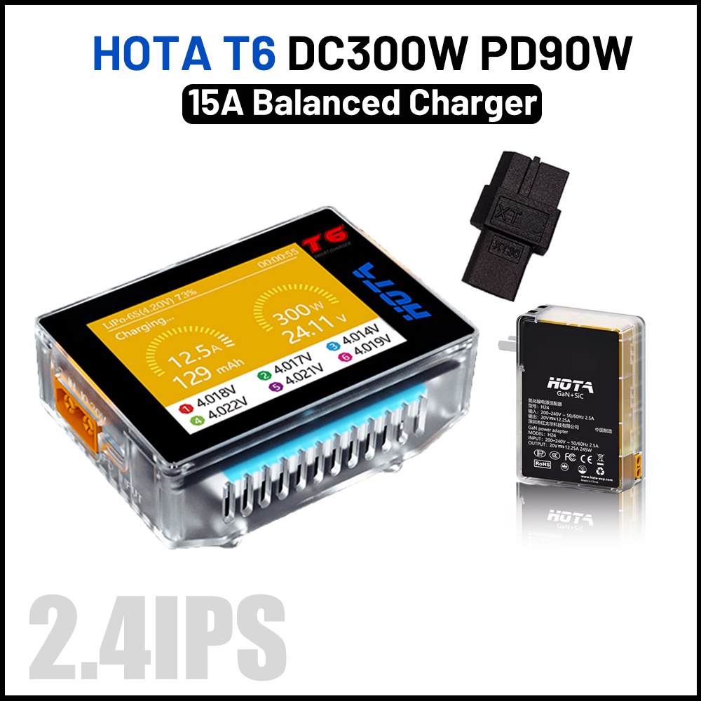 Lipo Battery 6S - Hota T6 300W ที่ชาร์จอัจฉริยะ15A 1-6S Lipo