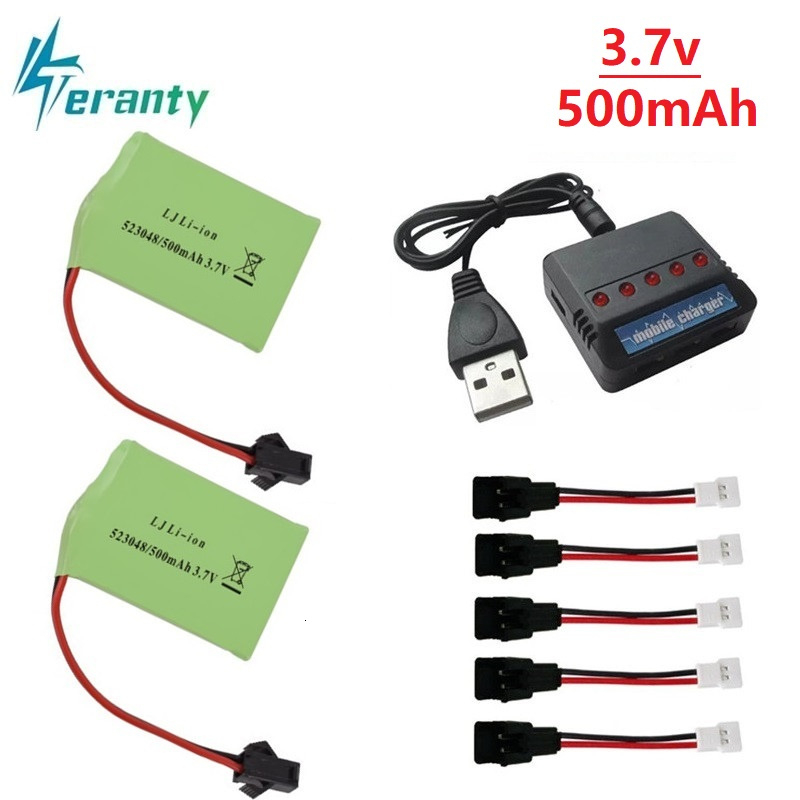 Balance Charger Rc - 3.7V 500mAh 523048 แบตเตอรี่ Li-Ion+ เครื่องชาร์จสำหรับรีโมทคอนโทรลไฟฟ้าของเล่นไดโนเสาร์แบตเตอรี่สำหรับ