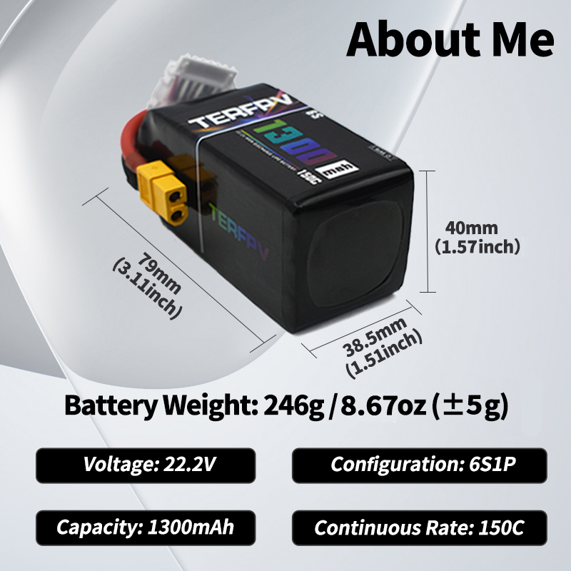 TERFPV แบตเตอรี่ลิโป้ 6S 22.2V - Lipo Battery 6S บทวิจารณ์และราคา
