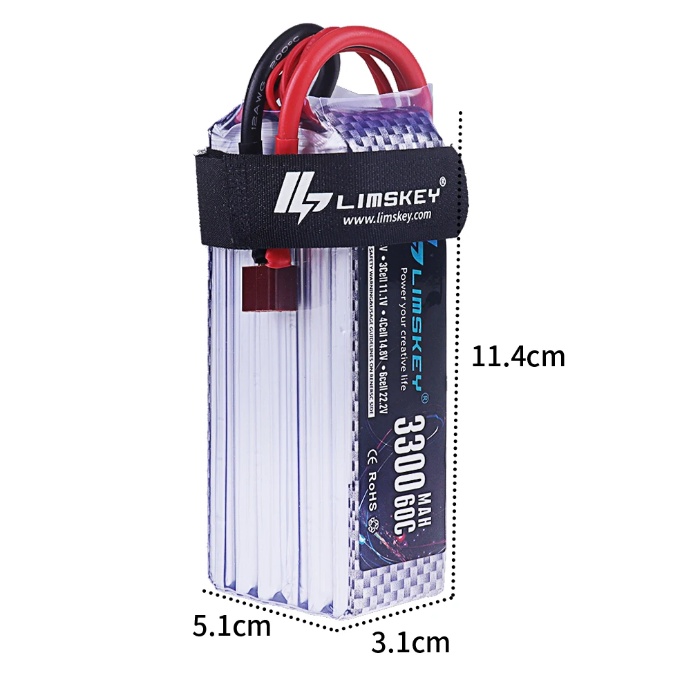 แบตเตอรี่ลิโพ 3300mAh 22.2V 60 - Lipo Battery 6S บทวิจารณ์และราคา